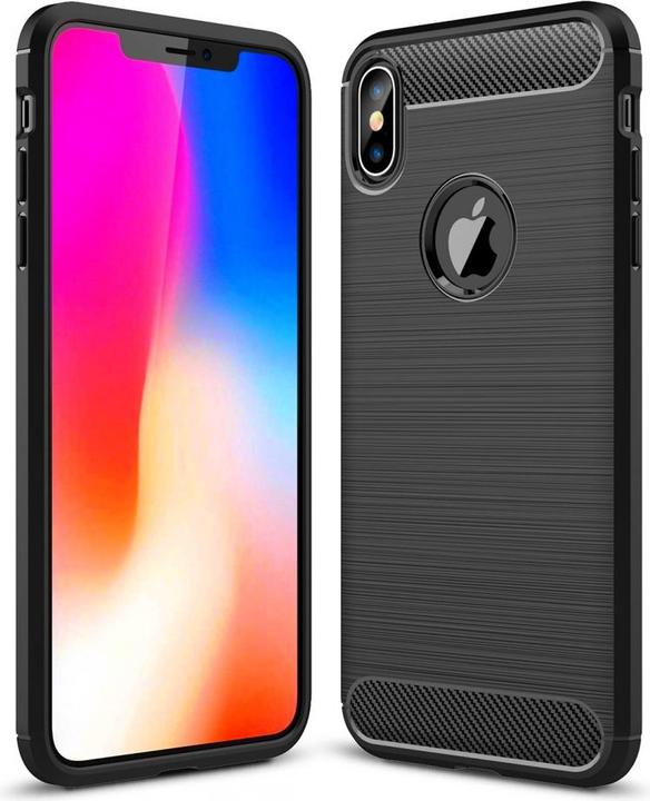Actual product image Screenguard Apple iPhone XS Max Case Carbon Brushed Soft TPU (Apple iPhone XS Max)