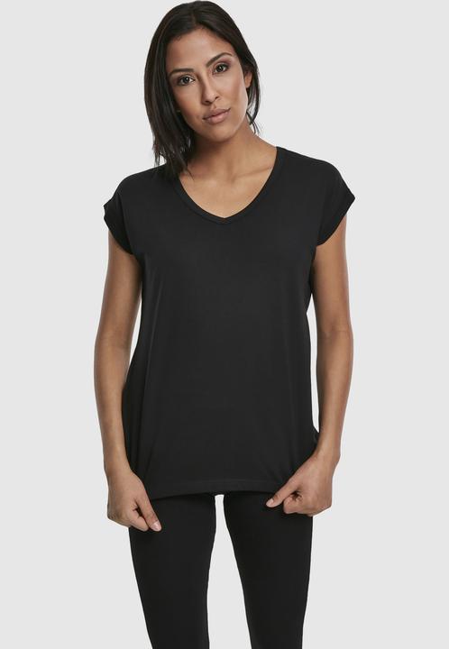 Actual product image Urban Classics Ladies Round V-Neck Extended Shoulder Tee (S)