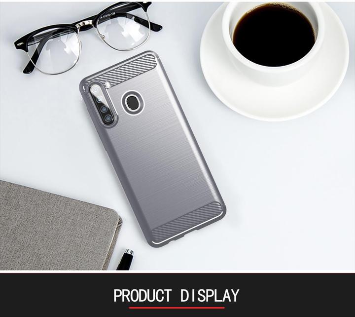 Actual product image Cadorabo TPU Ultra Slim carbon stainless steel Combi Cover (Samsung Galaxy A21)