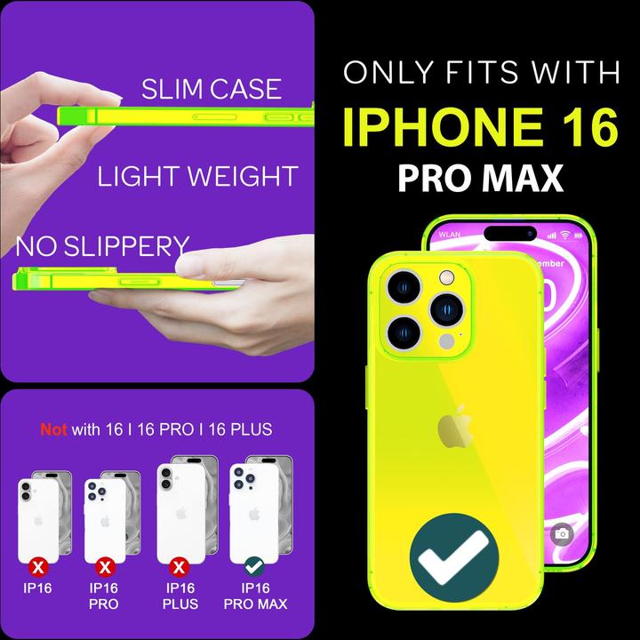 Immagine prodotto Nalia Copertura in silicone trasparente al neon (Apple iPhone 16 Pro Max)