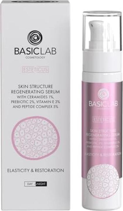 Immagine prodotto BasicLab Esteticus Siero Rigenerante della Pelle con Ceramidi 1% e Complesso Peptidico 5% Elasticità E (50 ml)