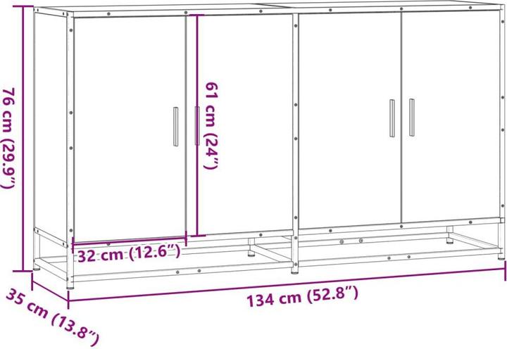 Produktbild vidaXL Sideboard (134 x 35 x 76 cm)