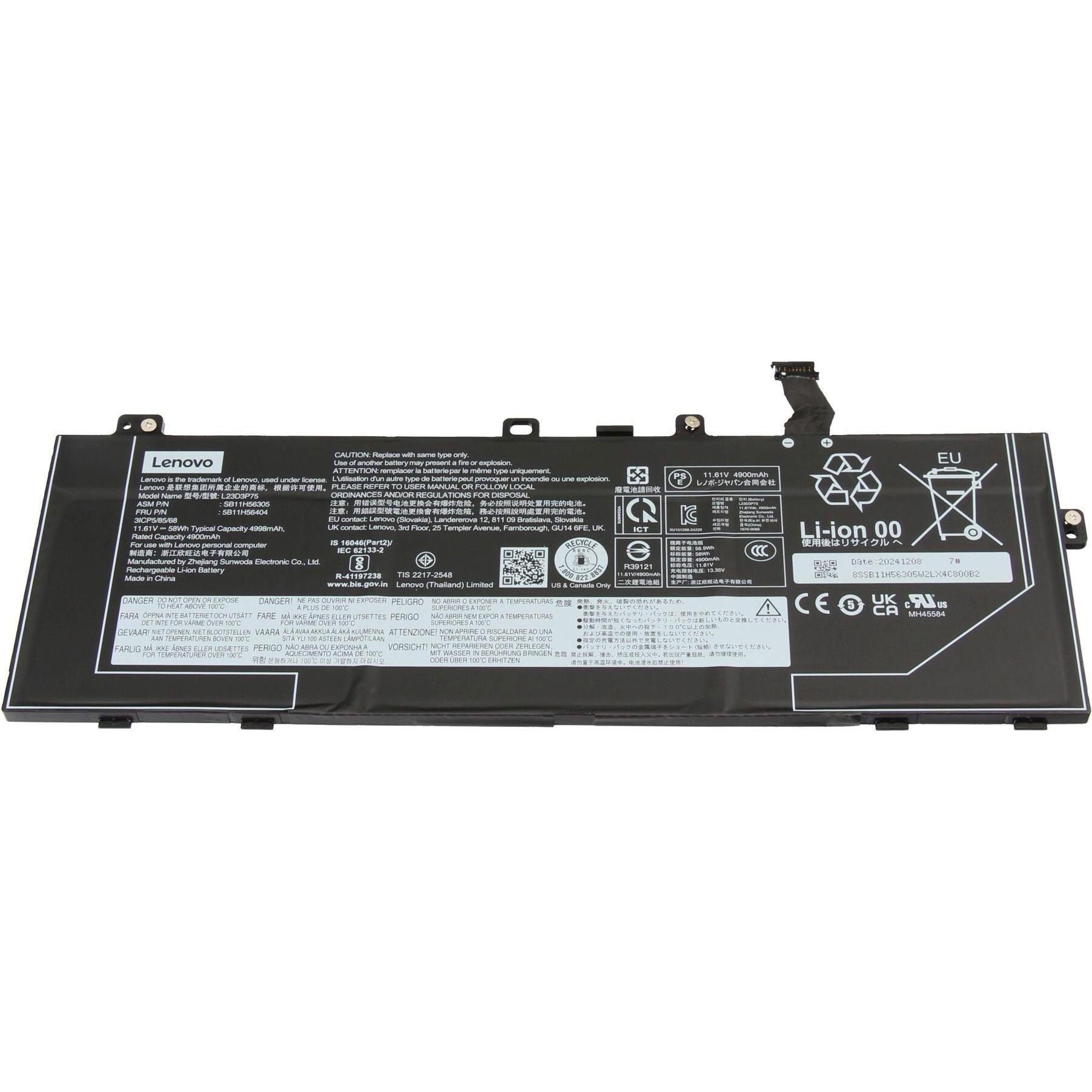 Lenovo L23D3P75 (3 Zellen, 4998 mAh), Notebook Akku