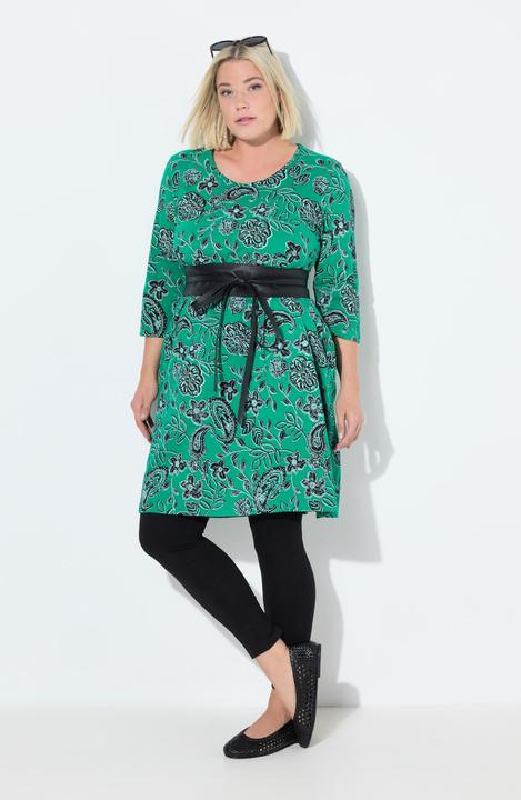 Produktbild Ulla Popken Jerseykleid, Paisley, A-Linie, Rundhals, 3/4-Arm (56)