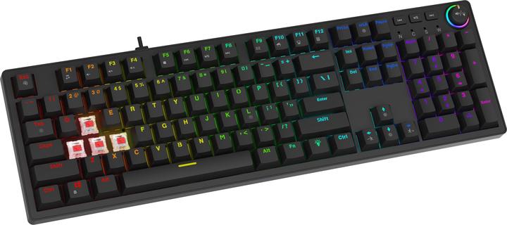 Actual product image Savio STYX Outemu Blue Hot Swap RGB Tastatur Gaming (Eng. Int., Cable)