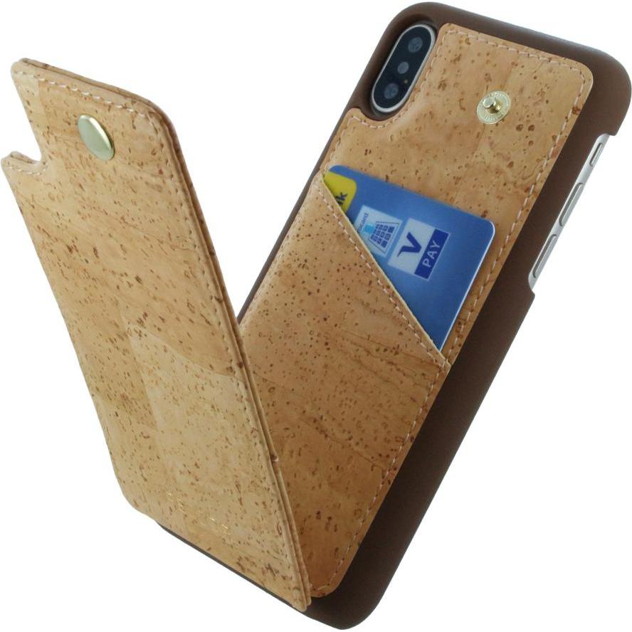 Pelcor Kork Flip Hardcover - Apple IPhone X (Apple iPhone X, Apple iPhone XS), Smartphone Hülle, Braun
