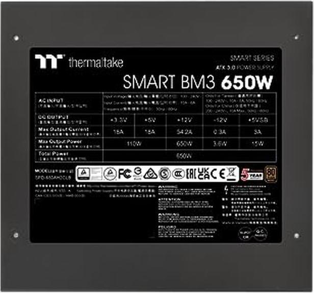 Actual product image Thermaltake Power supply Smart BM3 650W ATX3.0 80+ Bronze retail (650 W)