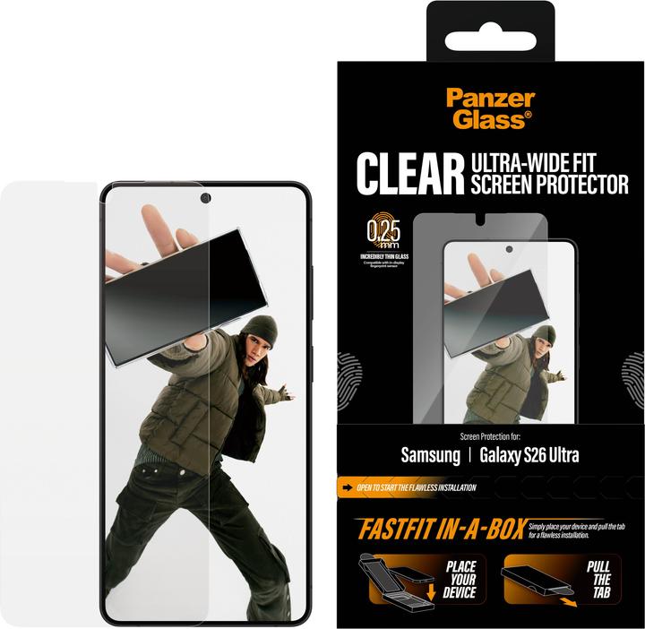 PanzerGlass Vestibilità ultra ampia - FastFit (1 pz., Samsung Galaxy S26 Ultra)