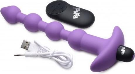 Actual product image XR Brands Vibrating Silicone Anal Beads & Remote Control