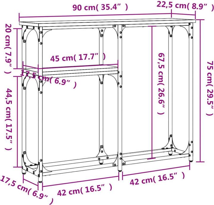 Produktbild vidaXL Konsolentisch (22.50 x 22.50 x 75 cm)