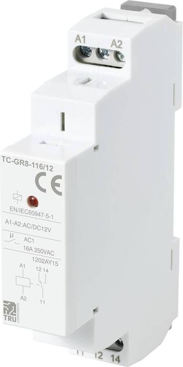 Actual product image Tru Components TC-GR8-116/12 Auxiliary switch 1 changeover contact 12 V/AC, 12 V/DC 16 A