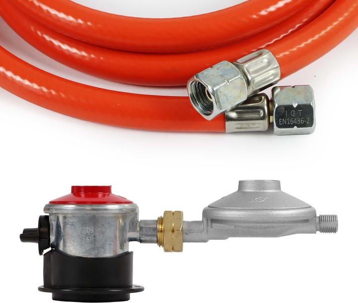 Actual product image Wiltec Gas Regulator Spain 700 mbar Adaptor Included Pressure Regulator Hose