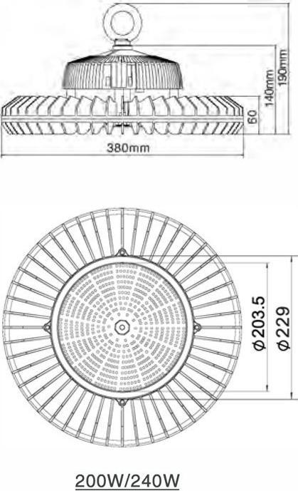 Produktbild TL Highbay LED Hallenstrahler 200W 4000K 24000 Lumen IP65 DALI (24000 lm)