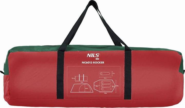 Produktbild Nils Nc6013 Grüner Und Roter Rocker Camp Campingzelt (Kuppelzelt, 4.20 kg, 3 Personen)