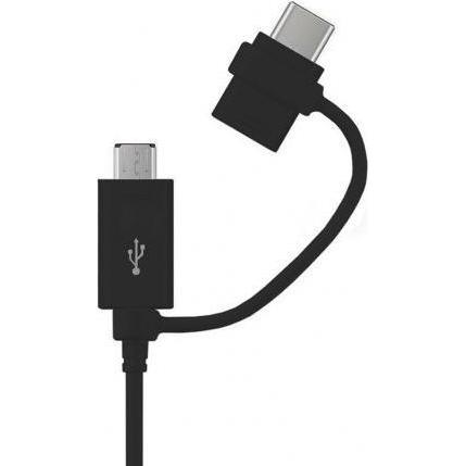 Samsung Cable USB 2in1 Combo Type-C&Micro USB Data&Charging Cable 1.2m (OEM) Black (1.20 m, USB 2.0), Cavo USB