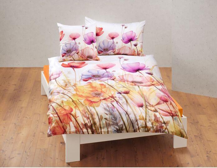 em-es-te Linge de lit avec motif de coquelicots colorés