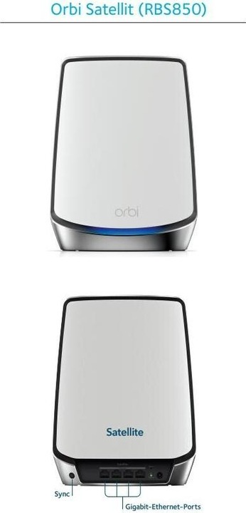 Produktbild Netgear Orbi WiFi 6 Satellit AX6000 (RBS850)