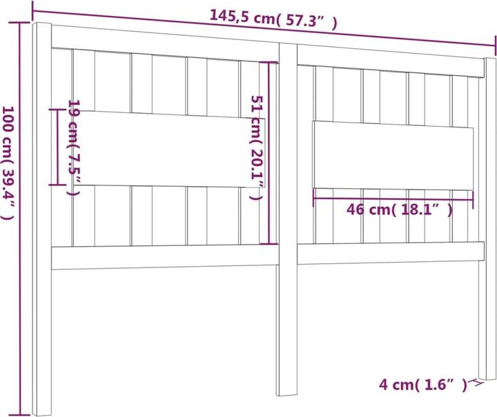 Image du produit vidaXL Kopfteil (145 x 5 x 100 cm)