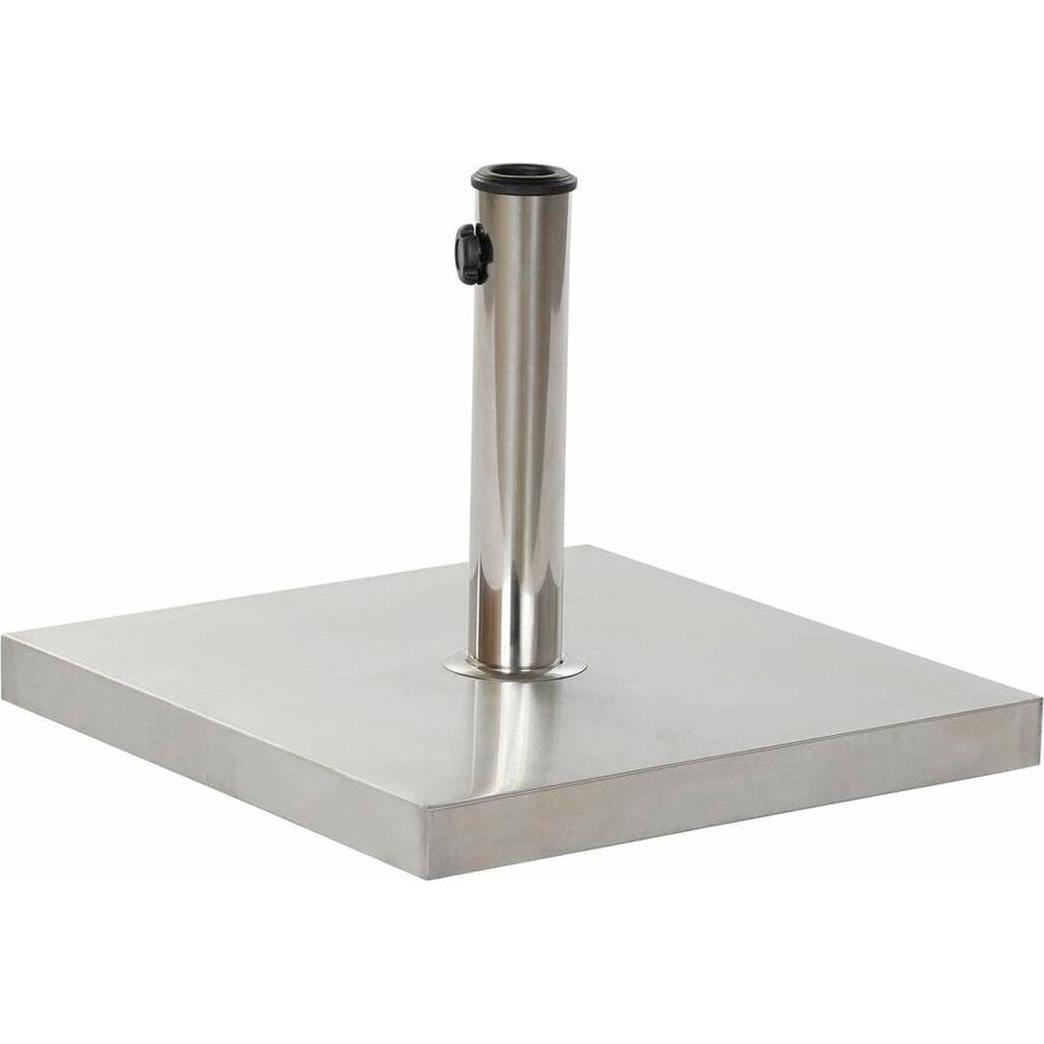 DKD Home Decor, Base + Piedistallo ombrellone, Base for beach umbrella Silver Stainless steel (45 x 45 x 35 cm)