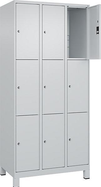 Actual product image C+P CP Classic Plus locker cabinet light grey 080010-303 S10009, 9 lockers 90.0 x 50.0 x 195.0 (90 cm, 195 cm)