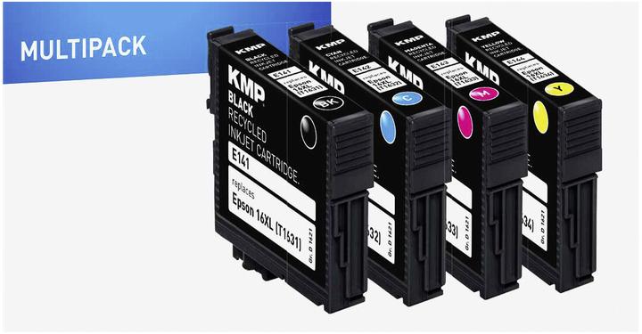 Image du produit KMP E141V Multipack BK/C/M/Y compatible avec Epson T 163 (M, C, Y, CF)