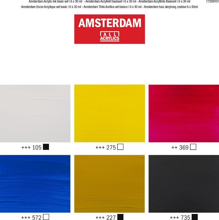 Produktbild Amsterdam Acrylinkt basisset | 6 x 30 ml (30 ml)