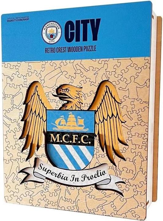 Actual product image Iconic Man City FC - Retro Logo - Wooden Puzzle Size M (270 pieces) (270 pieces)