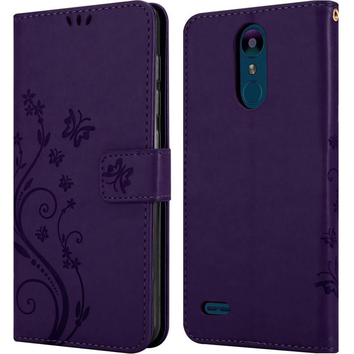 Thumbnail - Cadorabo Flower Book Cover (LG K8), Smartphone Hülle, Violett