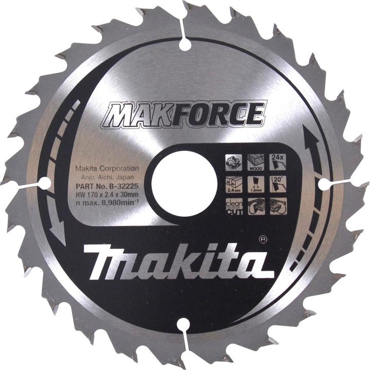 Actual product image Makita MAKFORCE saw blade 170x30x24Z (B-32225)