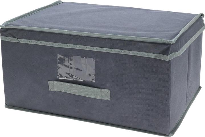 Actual product image Storage Solutions 2er-Set Aufbewahrungsbox mit Deckel & Henkel, faltbar, 44 x 22 x 33 cm, grau