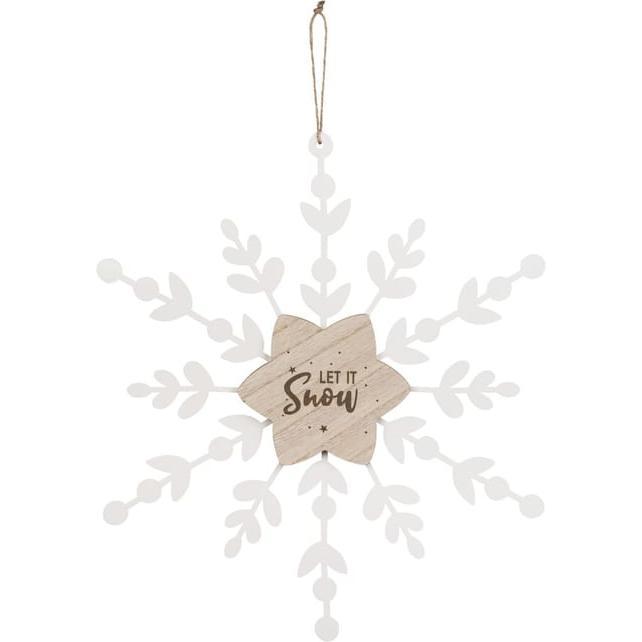 MICA Living, Weihnachtsdeko, Dekohänger Schneeflocke - weiss/braun - ca. 40 cm