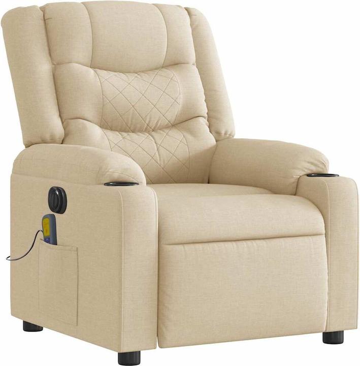 Actual product image vidaXL Massage chair electric cream fabric