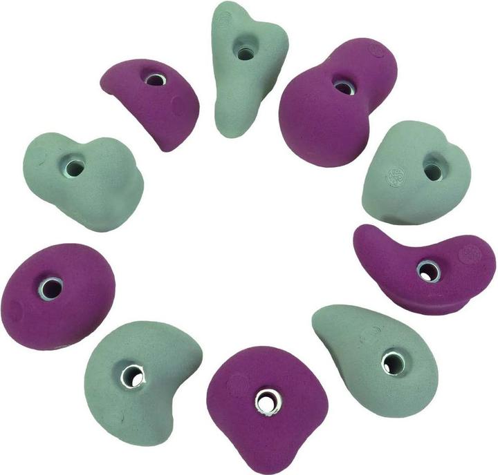 Actual product image Kletterbude Climbing holds for children complete set StarterKids sprouts, made in Germany (Purple-grey)
