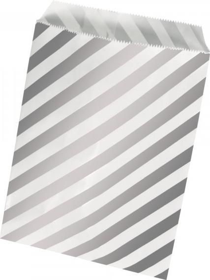 Image du produit Rayher Sachets en papier alimentaire Argenté rayé 15 pcs. (Pochette cadeau, 15 x)