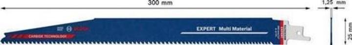 Productafbeelding Bosch Professional Zubehör Blau Zubehör 2608902338 EXPERT Stichsägeblatt S1259XHM Multi Material 10x
