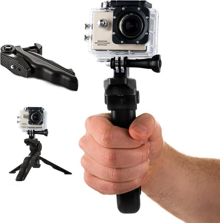 Produktbild Hurtel Mount with a mini tripod for GoPro SJCAM action cameras black