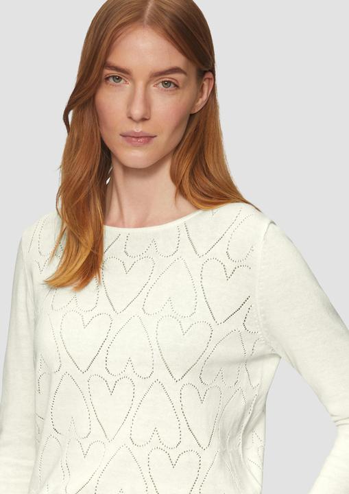 Produktbild s.Oliver Strickpullover Feinstrickpullover mit Herz-Ajourmuster