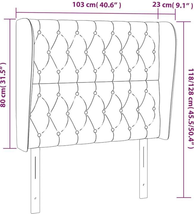 Image du produit vidaXL Kopfteil (103 x 23 x 128 cm)