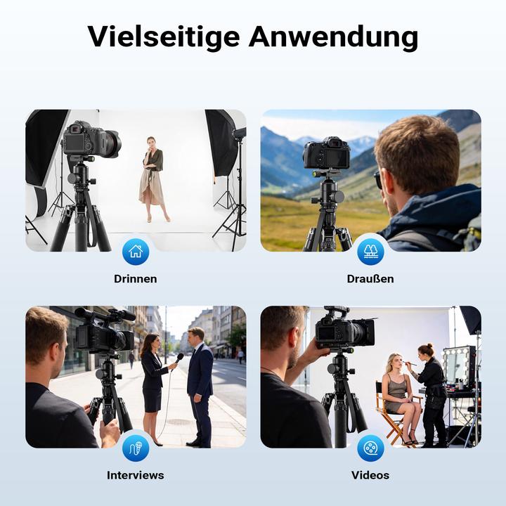 Produktbild mantona Wolverine L 284 + Onyx 8 Kugelkopf Set Stativkopf Fotostativ Aluminium (Kunststoff, Metall)