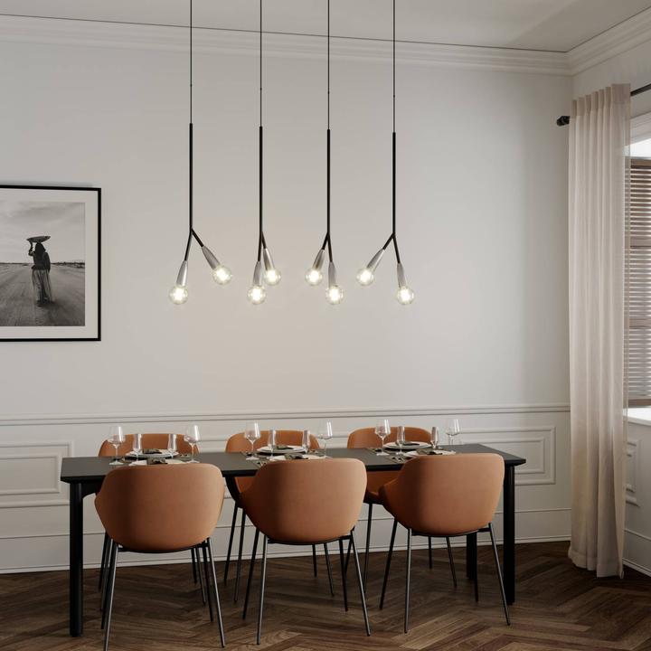 Actual product image Lucande Carlea 8 pendant light Black/Nickel (E27)