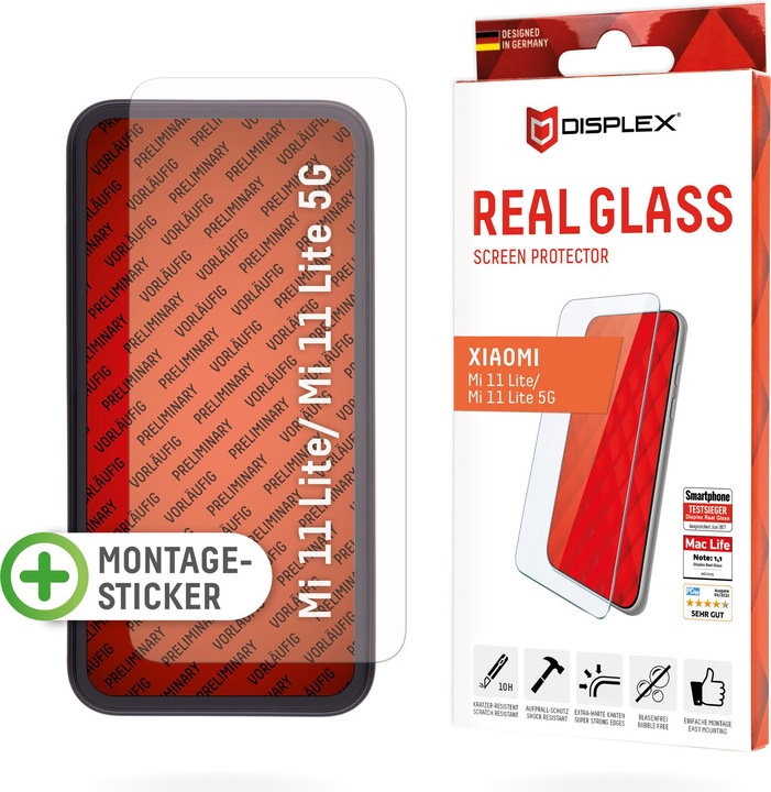Produktbild Displex Real Glass, 2D Panzerglas (1 Stück, Xiaomi Mi 11 Lite, Xiaomi Mi 11 Lite 5G)