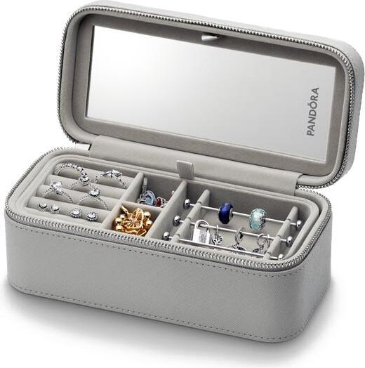 Actual product image Pandora Small grey travel jewellery box