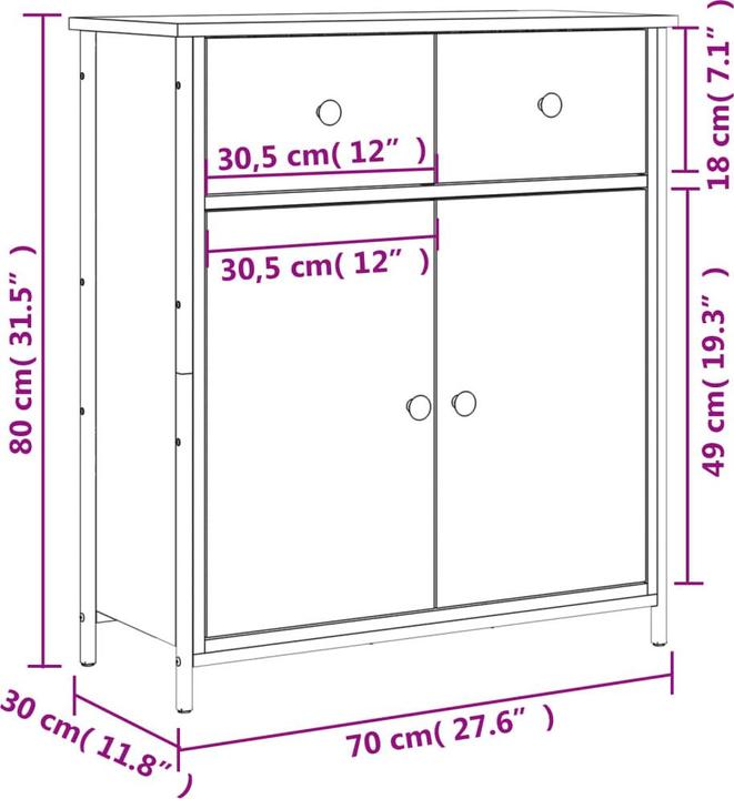Image du produit vidaXL Sideboard (70 x 30 x 80 cm)
