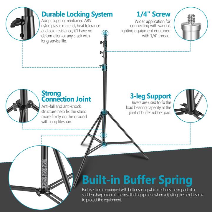 Produktbild Neewer 4m Air-Cushioned Light Stand (Black)