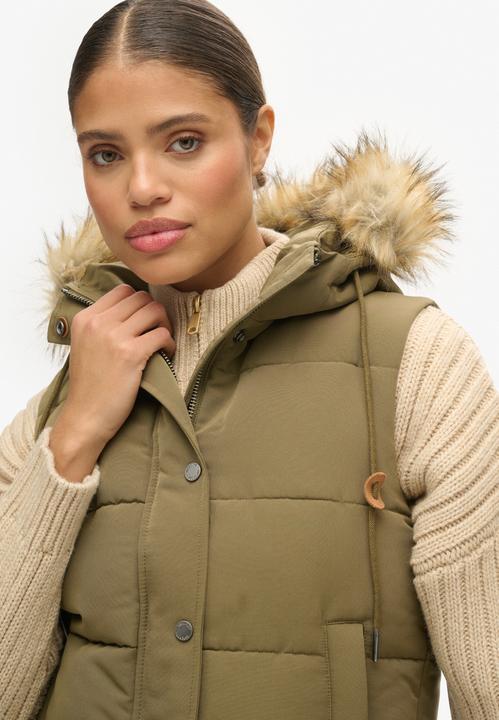Produktbild Superdry Everest Steppweste mit Kunstfellbesatz (XS)