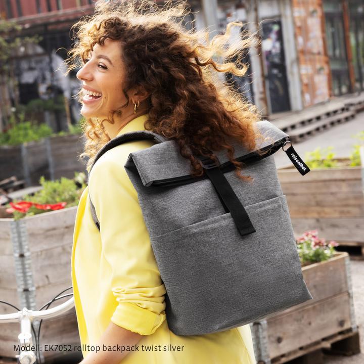 Actual product image reisenthel rolltop backpack herringbone grey (22 l)