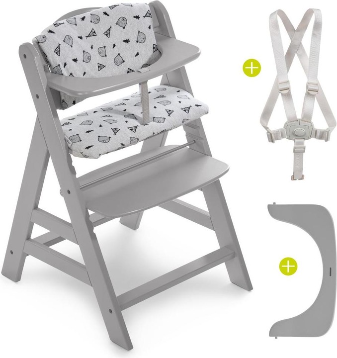 Produktbild Hauck Hochstühle Hochstuhl Alpha Plus Grau - im Sparset inkl. (Hochstuhl Sitzerhöhung)