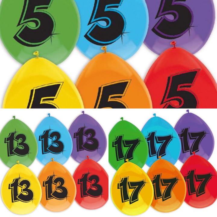 Produktbild Unique Luftballons 8er Pack Zahl 9 (8 x)