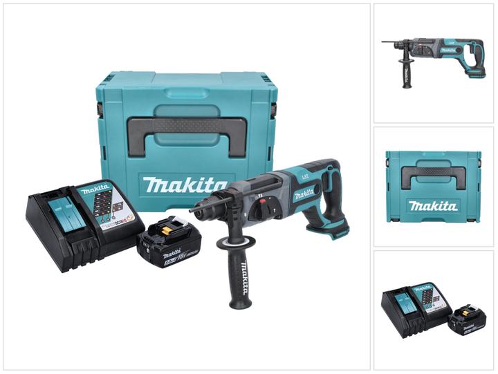 Produktbild Makita DHR 241 RT1J Akku Bohrhammer 18V 2,0 J SDS plus + 1x Akku 5,0 Ah + Ladegerät + Makpac (Akkubetrieb)