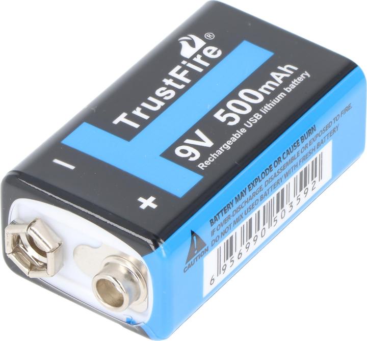 Produktbild Trustfire 9V-Block mit USB Ladefunktion (1 Stk., 9V Block, 550 mAh)